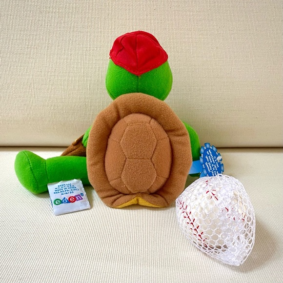 VINTAGE EDEN FRANKLIN THE TURTLE PLAYS BASEBALL PLUSH STUFFED TOY 8.5” NWT - Picture 4 of 16